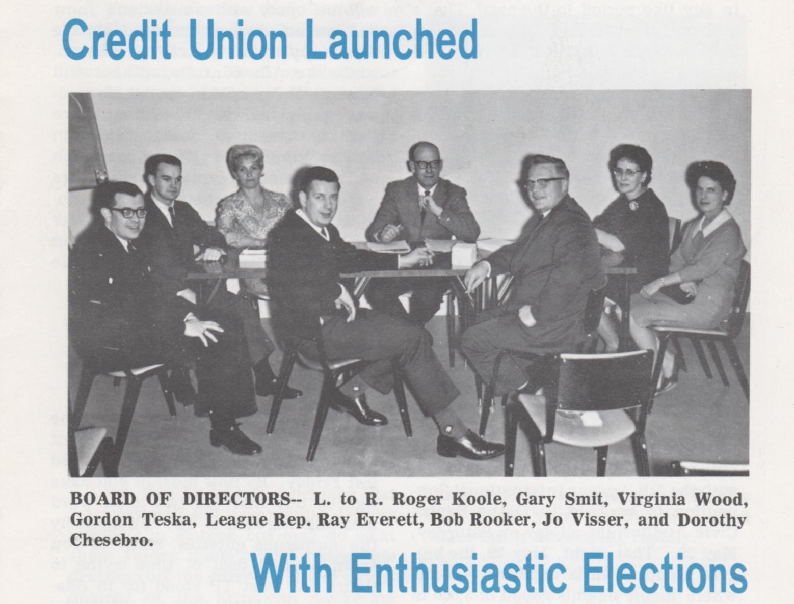 old newspaper image of original board members
